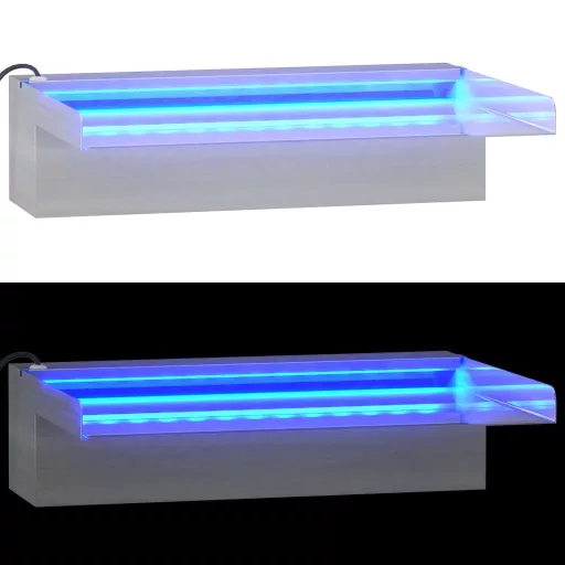 Rozsdamentes acél vízeséskifolyó RGB LED-ekkel 30 cm