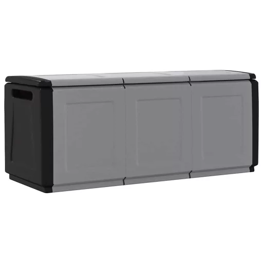 Sötétszürke-fekete kerti tárolóláda 138 x 53 x 57 cm 330 L