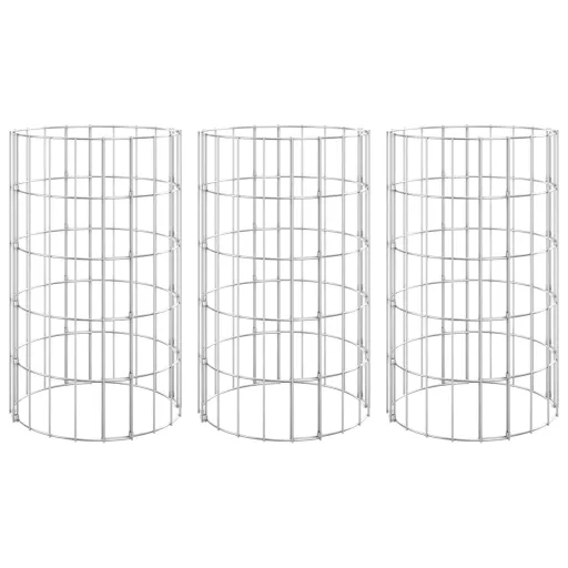 3 db kör alakú horganyzott acél gabion magaságyás Ø30 x 50 cm
