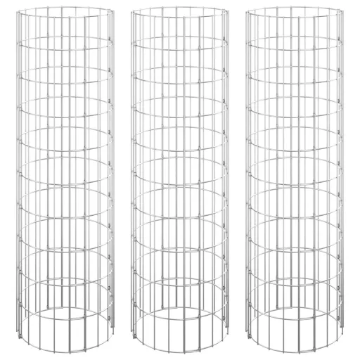 3 db kör alakú horganyzott acél gabion magaságyás Ø30 x 100 cm