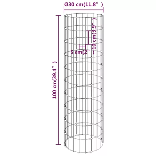 4 db kör alakú gabion magaságyás Ø30 x 50 / 100 / 150 / 200 cm