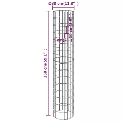 4 db kör alakú gabion magaságyás Ø30 x 50 / 100 / 150 / 200 cm