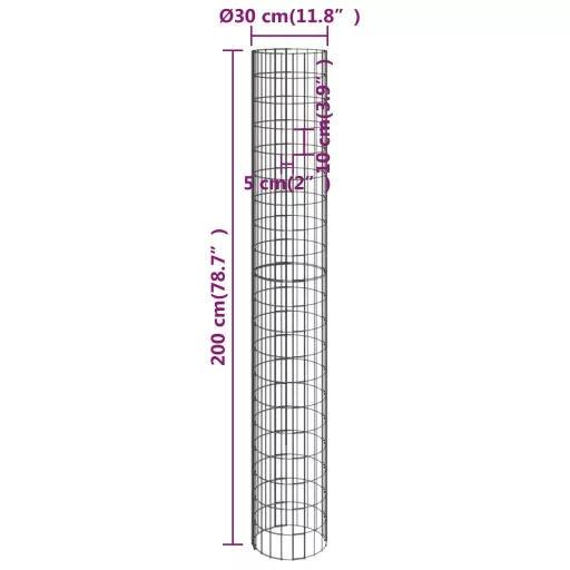 4 db kör alakú gabion magaságyás Ø30 x 50 / 100 / 150 / 200 cm