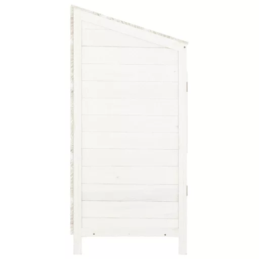 Fehér tömör fenyőfa kerti fészer 55 x 52 x 112 cm