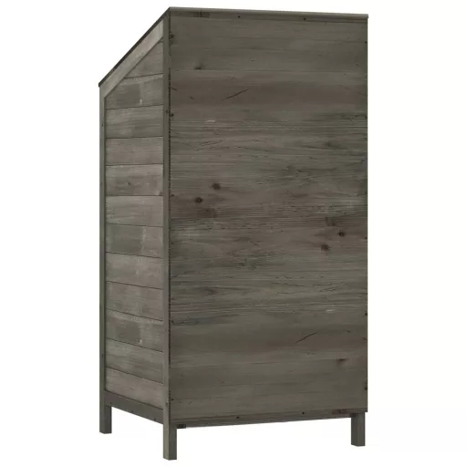 Antracitszürke tömör fenyőfa kerti fészer 55 x 52 x 112 cm