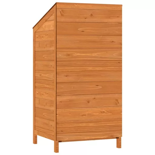 Barna tömör fenyőfa kerti fészer 55 x 52 x 112 cm