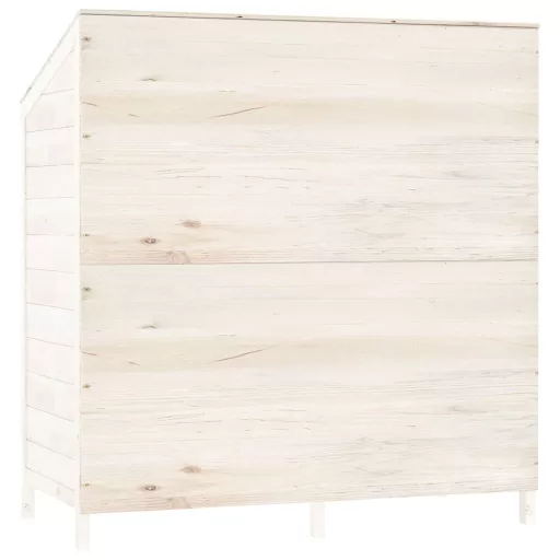 Fehér tömör fenyőfa kerti fészer 102 x 52 x 112 cm