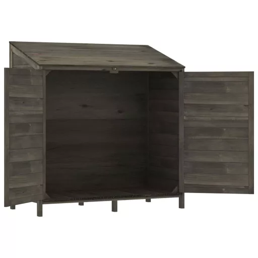 Antracitszürke tömör fenyőfa kerti fészer 102 x 52 x 112 cm