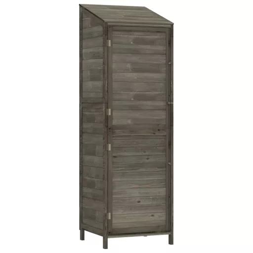 Antracit tömör fenyőfa kerti fészer 55x52x174,5 cm