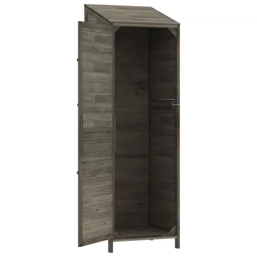 Antracit tömör fenyőfa kerti fészer 55x52x174,5 cm
