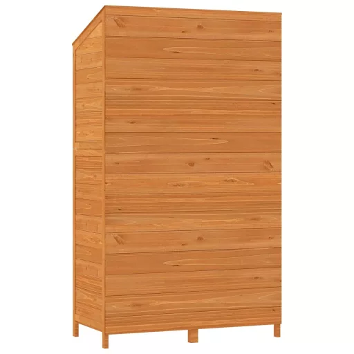 Barna tömör fenyőfa kerti fészer 102x52x174,5 cm