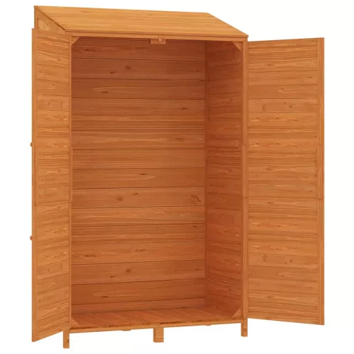 Barna tömör fenyőfa kerti fészer 102x52x174,5 cm