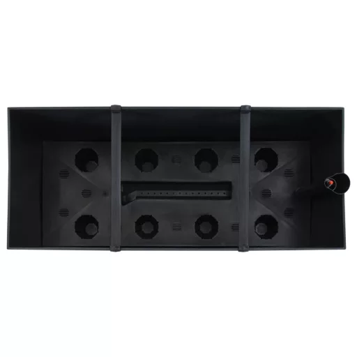 Antracitszürke polipropilén rattan kerti magaságyás 60x25x46 cm