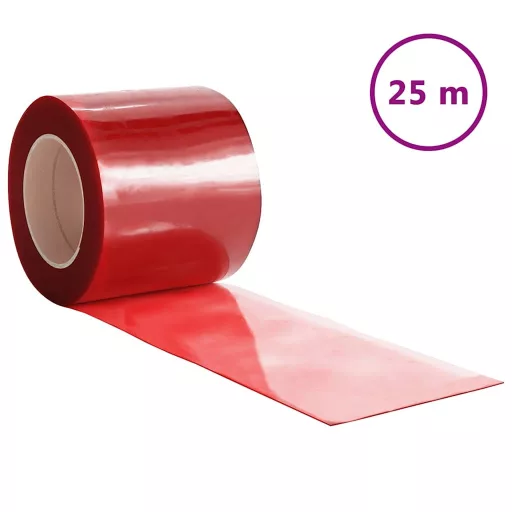 Piros PVC ajtófüggöny 200 mm x 1,6 mm 25 m