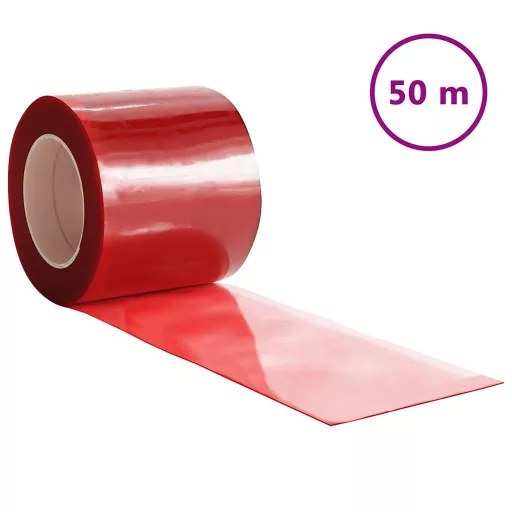 Piros PVC ajtófüggöny 200 mm x 1,6 mm 50 m