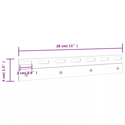 4 db ezüst rozsdamentes acél összekötő lemez 28 cm