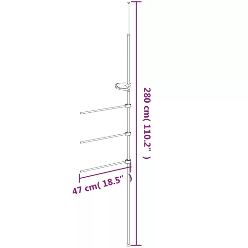 Alumínium törülközőtartó 47 x 280 cm