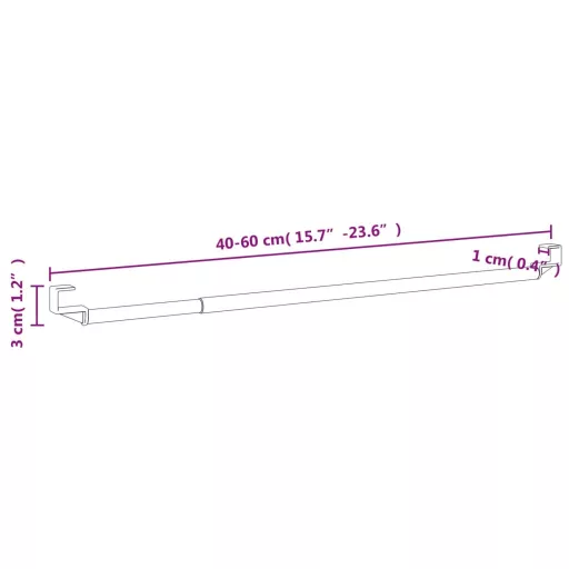 2 db fehér és ezüst alumínium függönytartó 40-60 cm