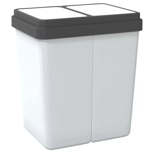 Fehér dupla szemeteskuka 2x25 L