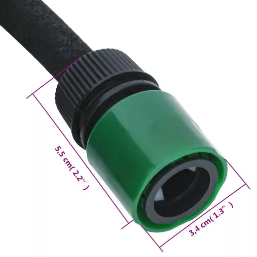 Fekete gumi kerti esőztető tömlő 0,6" 10 m