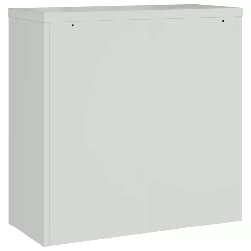 Szürke kétajtós acél irodai szekrény 90 cm