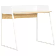 Fehér és tölgyszínű íróasztal 90 x 60 x 88 cm