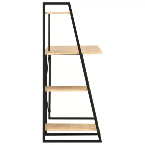 Fekete és tölgyszínű íróasztal polcrendszerrel 102x50x117 cm