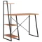 Fekete és barna íróasztal polcrendszerrel 102 x 50 x 117 cm