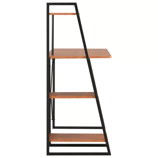 Fekete és barna íróasztal polcrendszerrel 102 x 50 x 117 cm