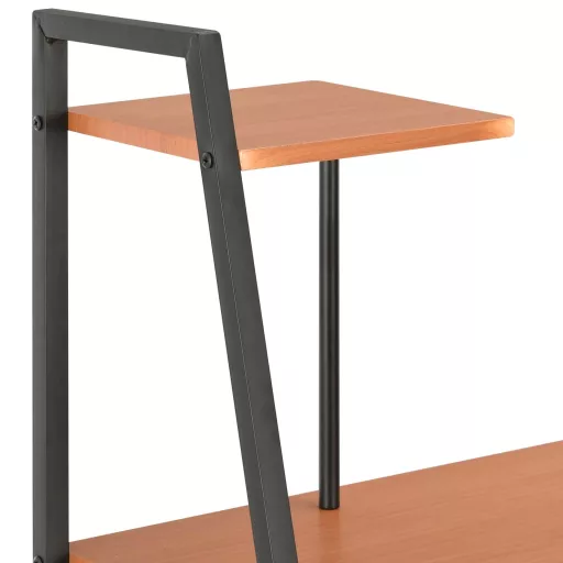 Fekete és barna íróasztal polcrendszerrel 102 x 50 x 117 cm