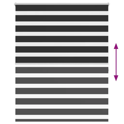 Fekete zebra roló 140,9 x 175 cm szövetszélesség 136,7 cm