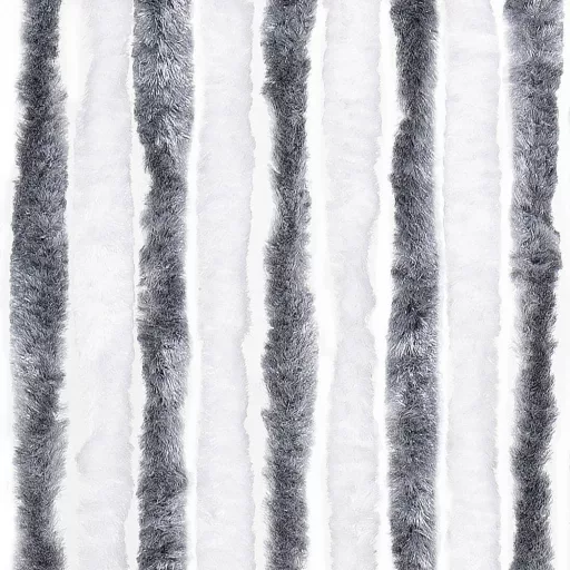 Szürke és fehér zsenília rovarfüggöny 100 x 220 cm