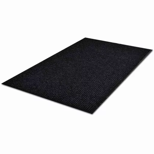 Fekete PVC lábtörlő 90 x 120 cm