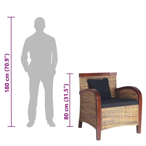 Kézzel font rattan karosszék