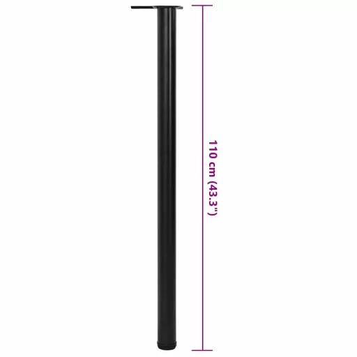 4 db állítható magasságú fekete asztalláb 1100 mm
