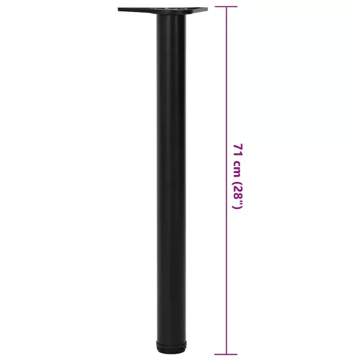 4 db állítható magasságú fekete asztalláb 710 mm