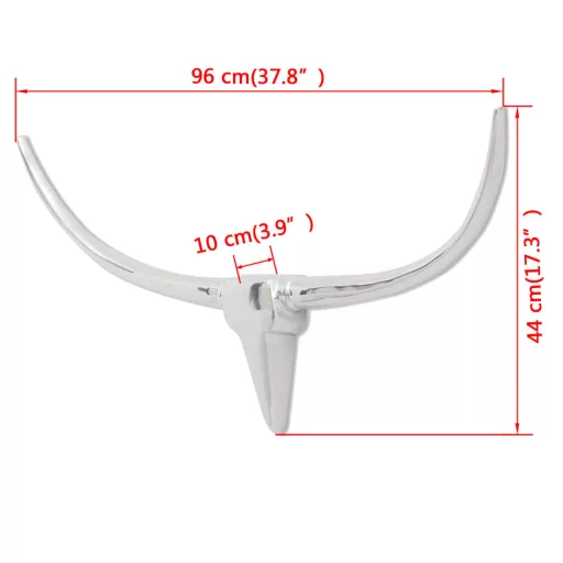 Falra szerelhető alumínium bika fej 100 cm ezüst szín