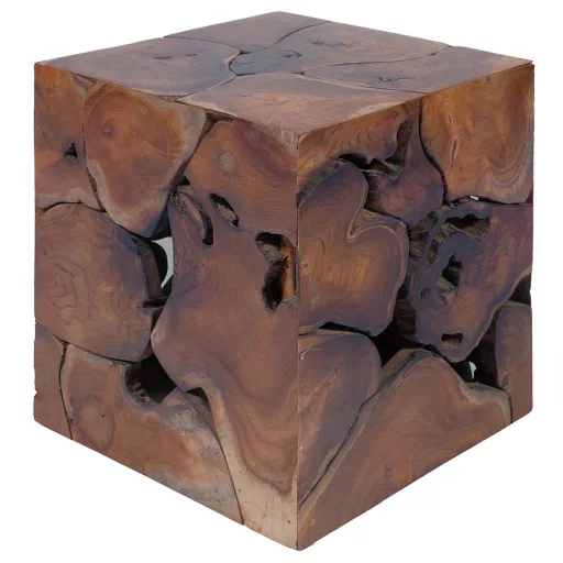 Barna tömör tíkfa ülőke 40x40x45 cm
