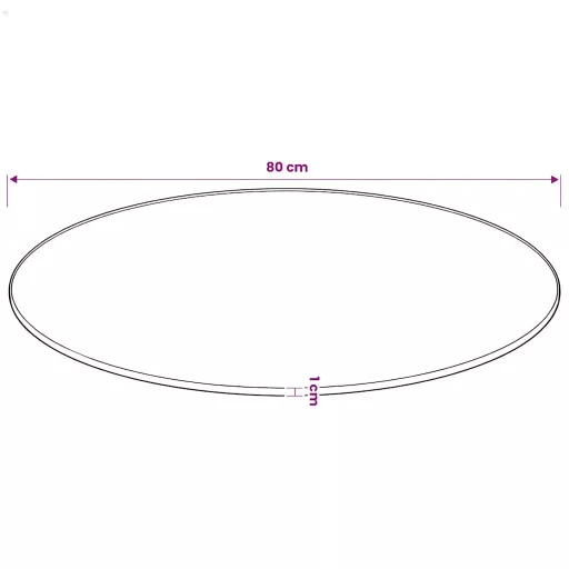 Edzett üveg asztallap kerek 80 cm