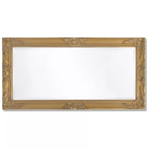 Aranyszínű barokk stílusú fali tükör 100 x 50 cm