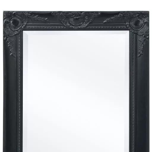 100x50 cm fekete barokk stílusú fali tükör