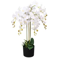 Cserepes fehér műorchidea 75 cm