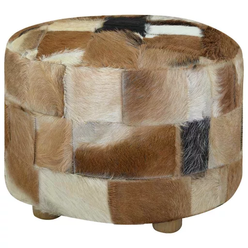 Kerek kecskebőr puff 50 x 50 x 45 cm