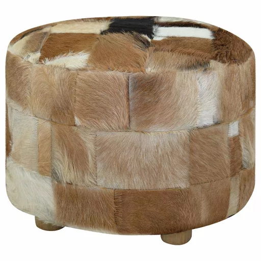 Kerek kecskebőr puff 50 x 50 x 45 cm