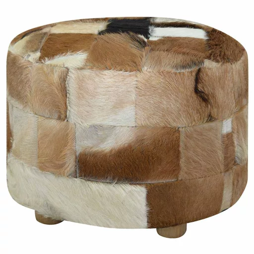 Kerek kecskebőr puff 50 x 50 x 45 cm