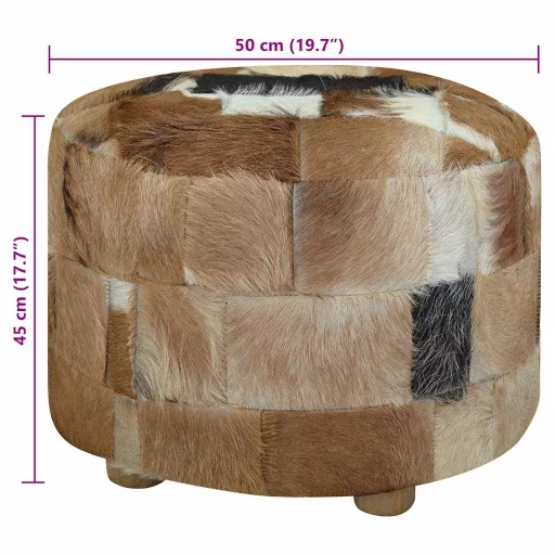 Kerek kecskebőr puff 50 x 50 x 45 cm