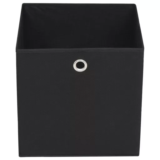 4 db fekete, nem szőtt tárolódoboz 32 x 32 x 32 cm
