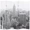 Fekete-fehér New York mintás paraván 200 x 170 cm