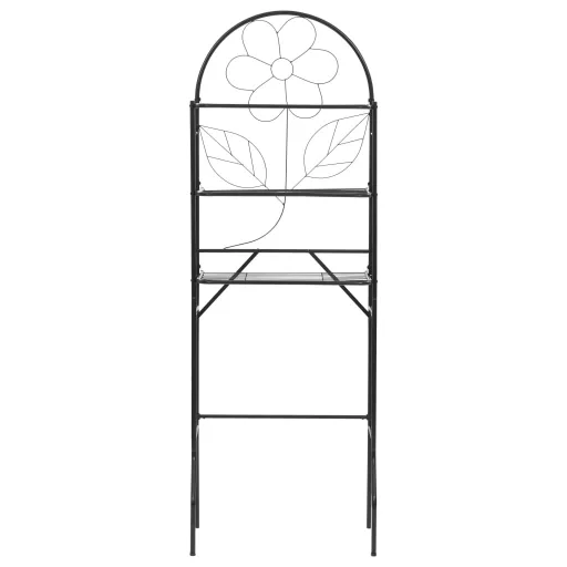 Fekete WC feletti tárolóállvány 60 x 33 x 174 cm