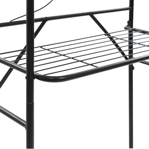 Fekete WC feletti tárolóállvány 60 x 33 x 174 cm